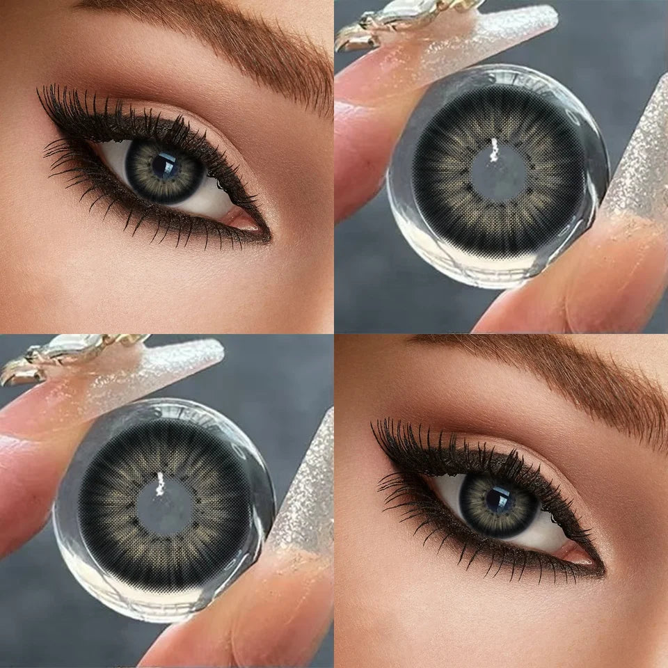 Lalens 14.2mm New York Green Natural Small Pupil Yearly Disposable Colored Eye Contacts Lenses Soft Cosmetic Lens for Daily