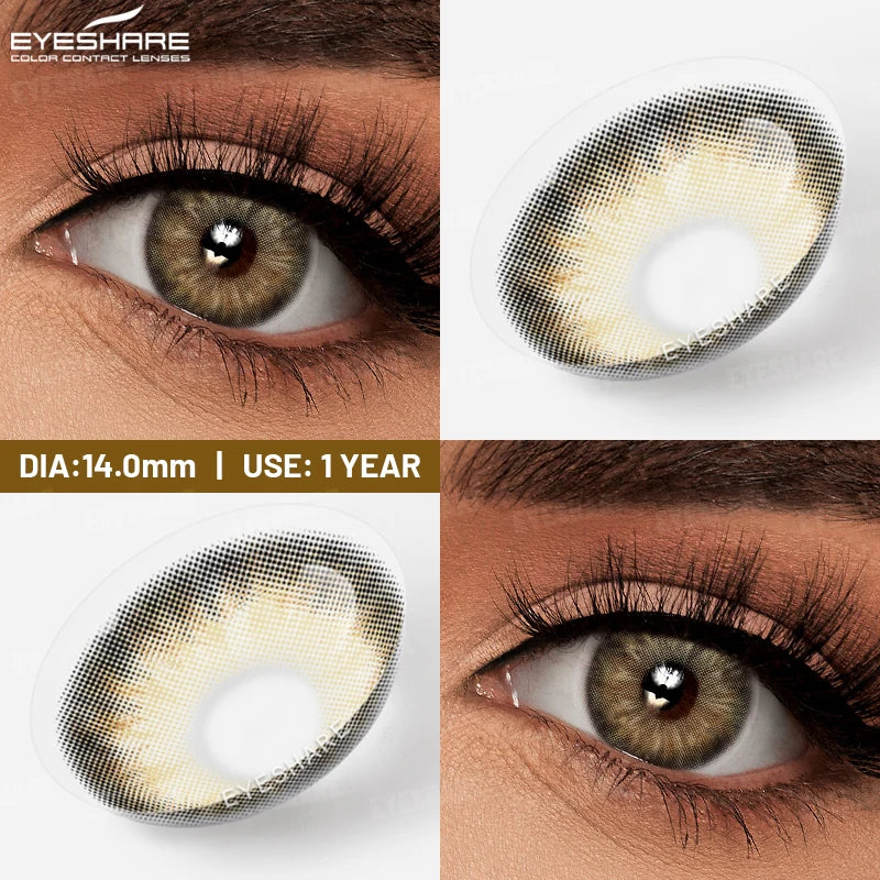 EYESHARE 1 Pair Natural Eye Lenses Colored Contact Lenses for Eyes Gray Pupils Lens Fashion Brown Eyes Contact Blue Eye Lenses