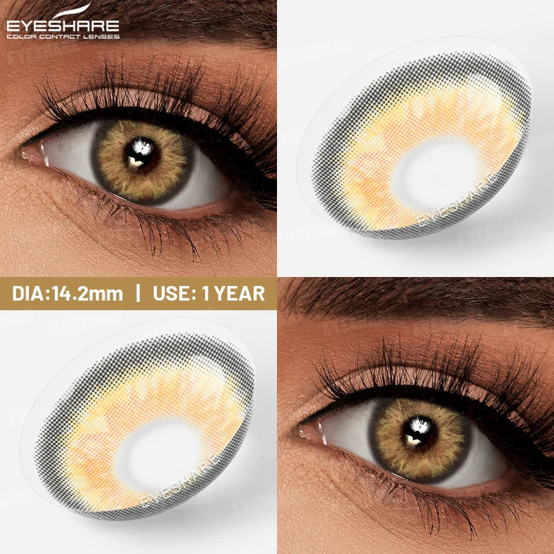 EYESHARE 1 Pair Natural Eye Lenses Colored Contact Lenses for Eyes Gray Pupils Lens Fashion Brown Eyes Contact Blue Eye Lenses