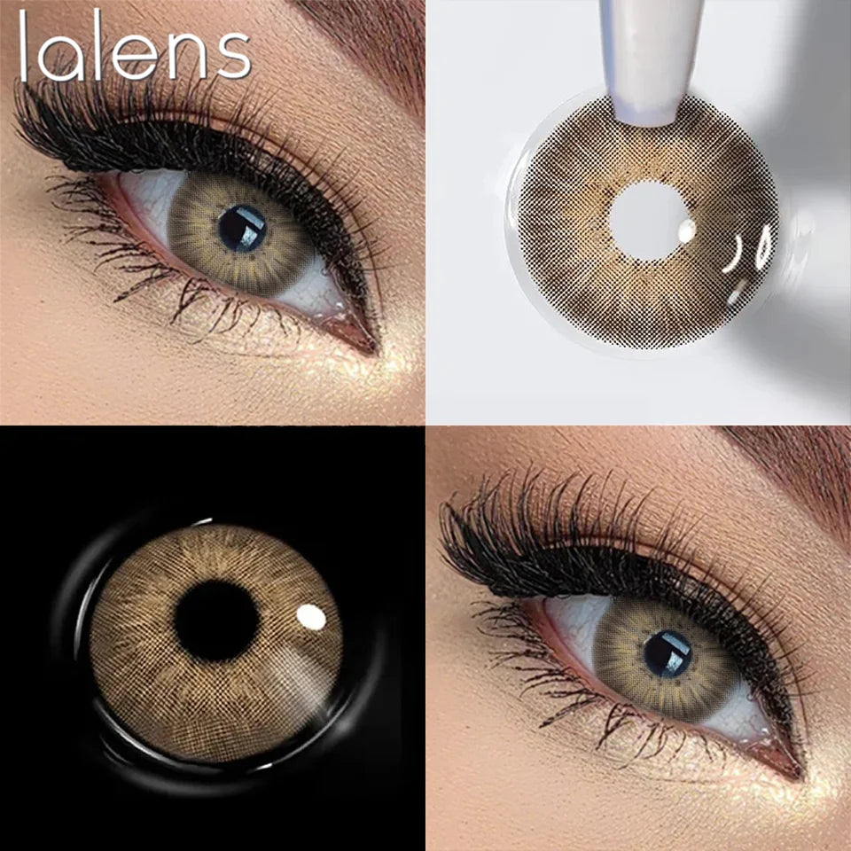 Lalens 14.2mm New York Green Natural Small Pupil Yearly Disposable Colored Eye Contacts Lenses Soft Cosmetic Lens for Daily