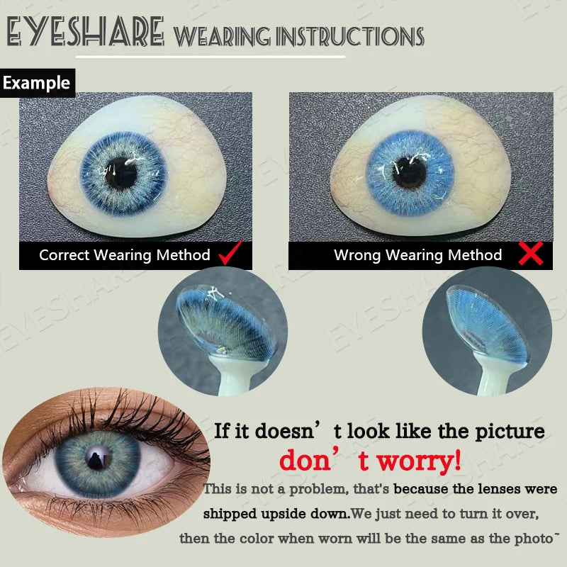EYESHARE 1Pair Natural Gray Lenses Soft Colored Contact Lenses Fashion Blue Lens Brown Beautiful Pupils Yearly Color Eye Contact