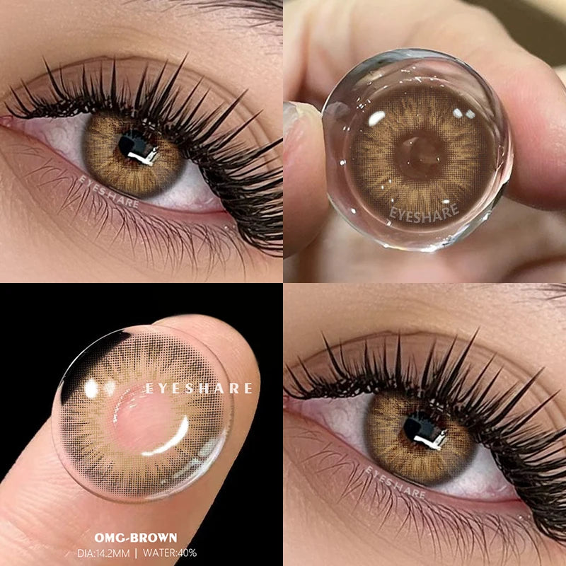 AMARA 2pcs Natural Color Contact Lenses for Eyes Gray Pupils Lens Blue Lenses Beautiful Pupil Yearly Makeup Green Eye Lenses