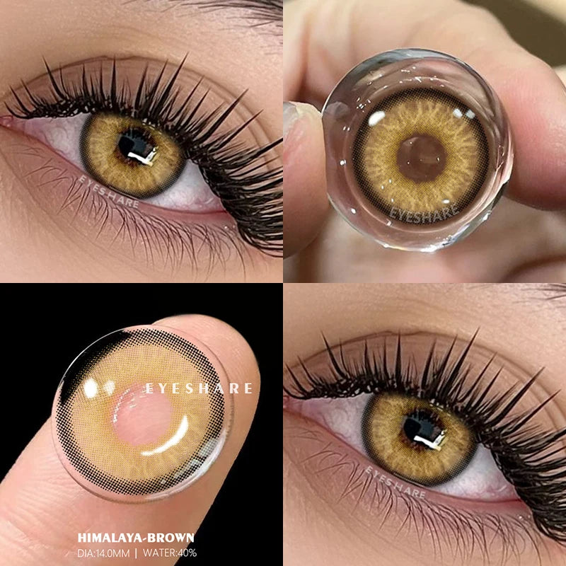 AMARA 2pcs Natural Color Contact Lenses for Eyes Gray Pupils Lens Blue Lenses Beautiful Pupil Yearly Makeup Green Eye Lenses
