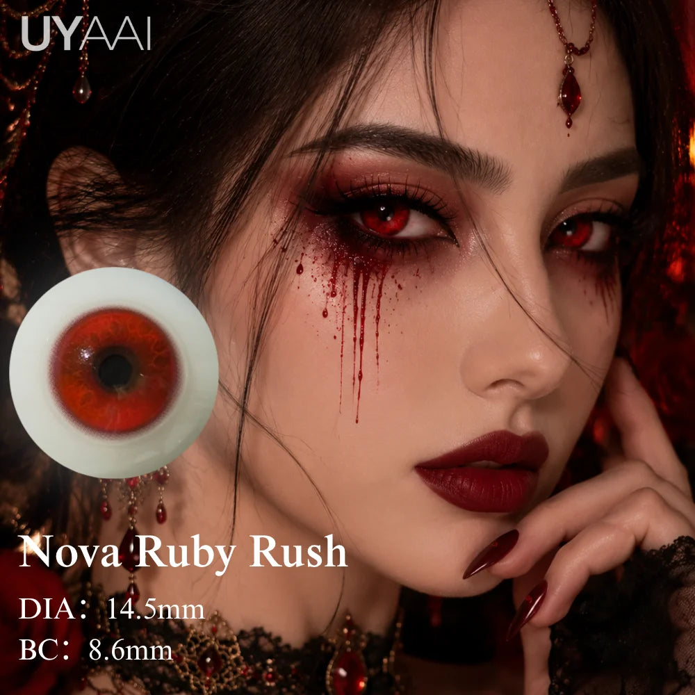 UYAAI Anime Color Contact Lenses For Eyes Cosplay Colored Lenses Blue/Purple Crazy Halloween Lenses Contact Lens Beauty Makeup