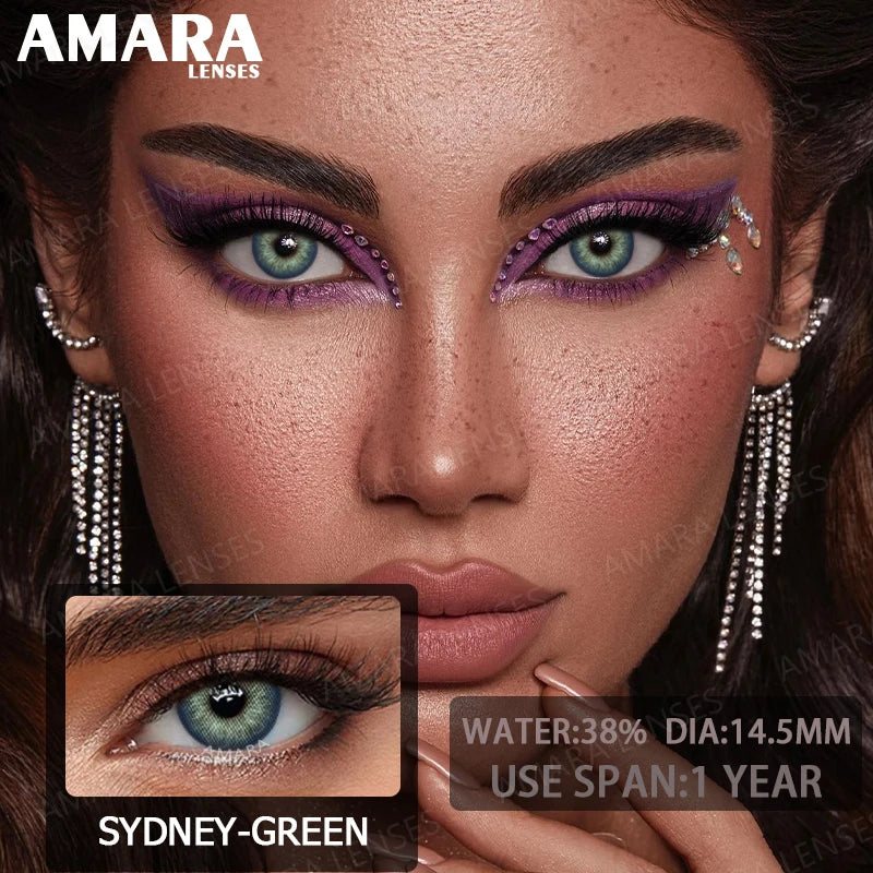AMARA Green Colored Contact Lenses Natural Look Green Eye Lenses Gray Contact Gray Softenses Green Eye Lenses