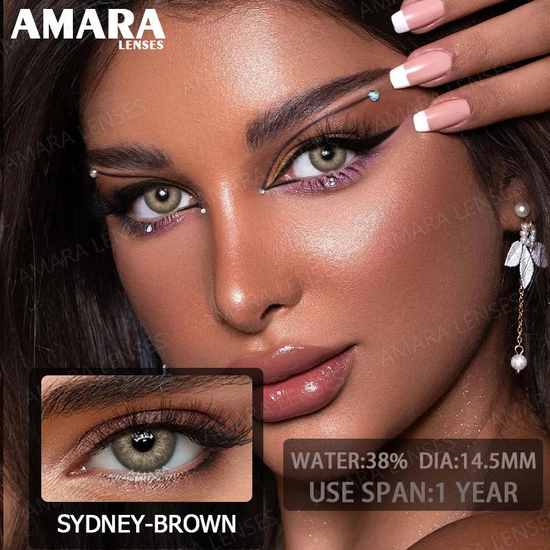AMARA Green Colored Contact Lenses Natural Look Green Eye Lenses Gray Contact Gray Softenses Green Eye Lenses