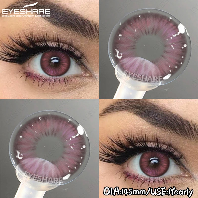 EYESHARE Soft Brown Lenses Colored Contact Lenses Natural Gray Pupils Pink Purple Makeup Lens Blue Eyes Lenses Fast Shipping