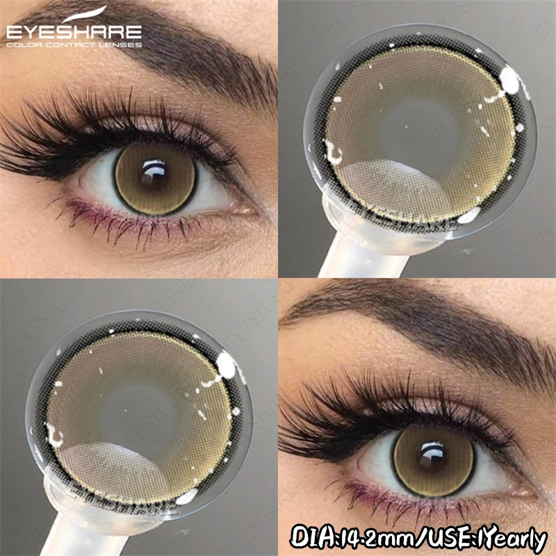 EYESHARE Soft Brown Lenses Colored Contact Lenses Natural Gray Pupils Pink Purple Makeup Lens Blue Eyes Lenses Fast Shipping