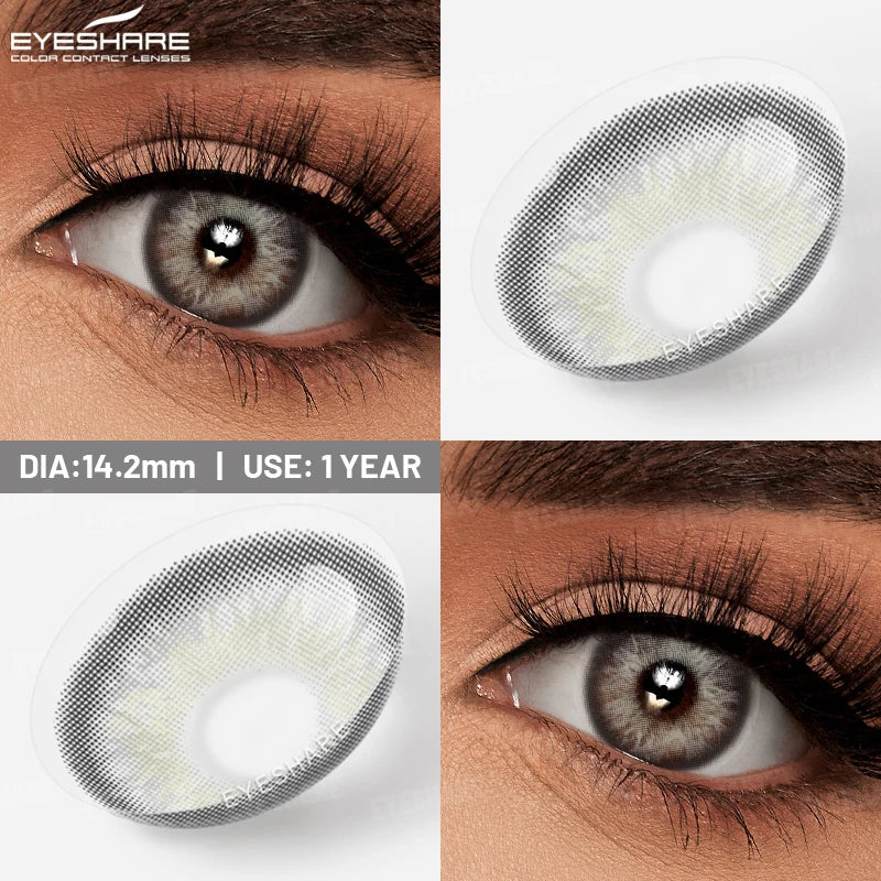 EYESHARE 1 Pair Natural Eye Lenses Colored Contact Lenses for Eyes Gray Pupils Lens Fashion Brown Eyes Contact Blue Eye Lenses