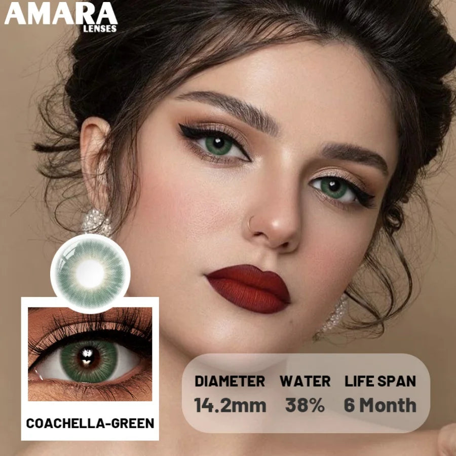 AMARA Green Colored Contact Lenses Natural Look Green Eye Lenses Gray Contact Gray Softenses Green Eye Lenses