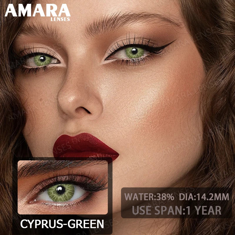 AMARA Green Colored Contact Lenses Natural Look Green Eye Lenses Gray Contact Gray Softenses Green Eye Lenses