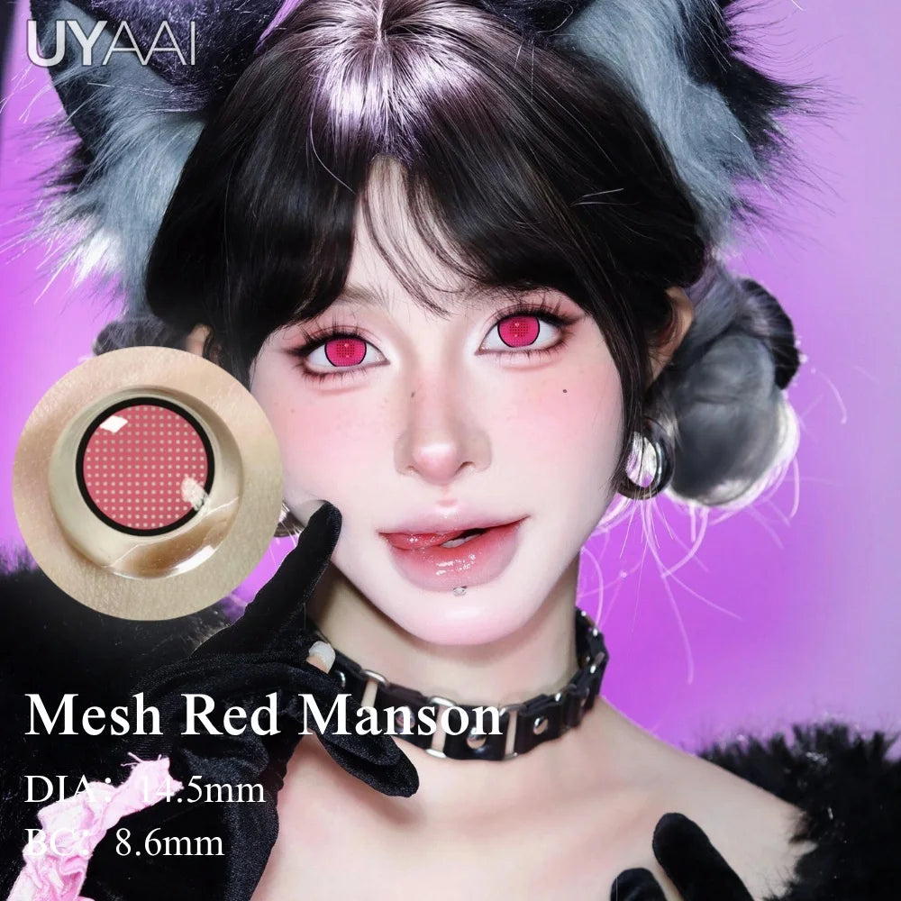 UYAAI Anime Color Contact Lenses For Eyes Cosplay Colored Lenses Blue/Purple Crazy Halloween Lenses Contact Lens Beauty Makeup