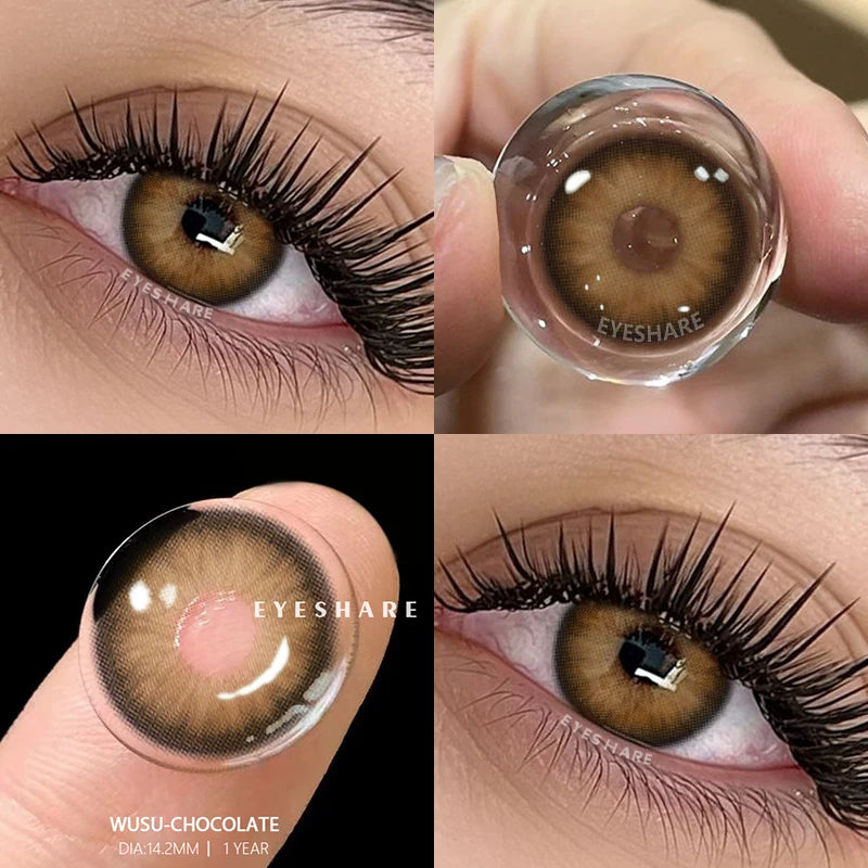 AMARA 2pcs Natural Color Contact Lenses for Eyes Gray Pupils Lens Blue Lenses Beautiful Pupil Yearly Makeup Green Eye Lenses
