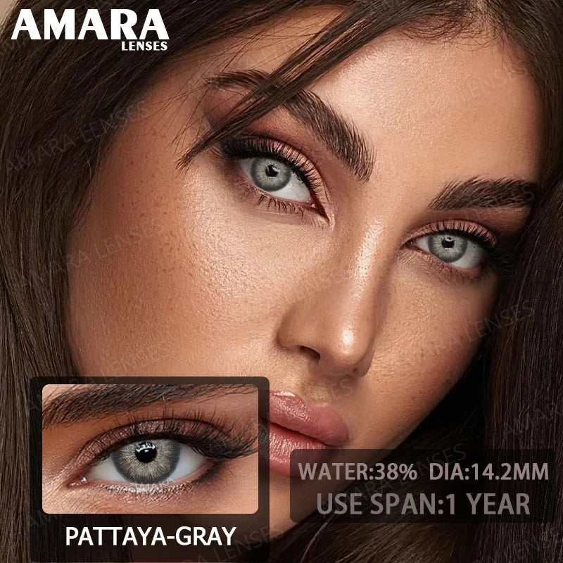 AMARA Green Colored Contact Lenses Natural Look Green Eye Lenses Gray Contact Gray Softenses Green Eye Lenses