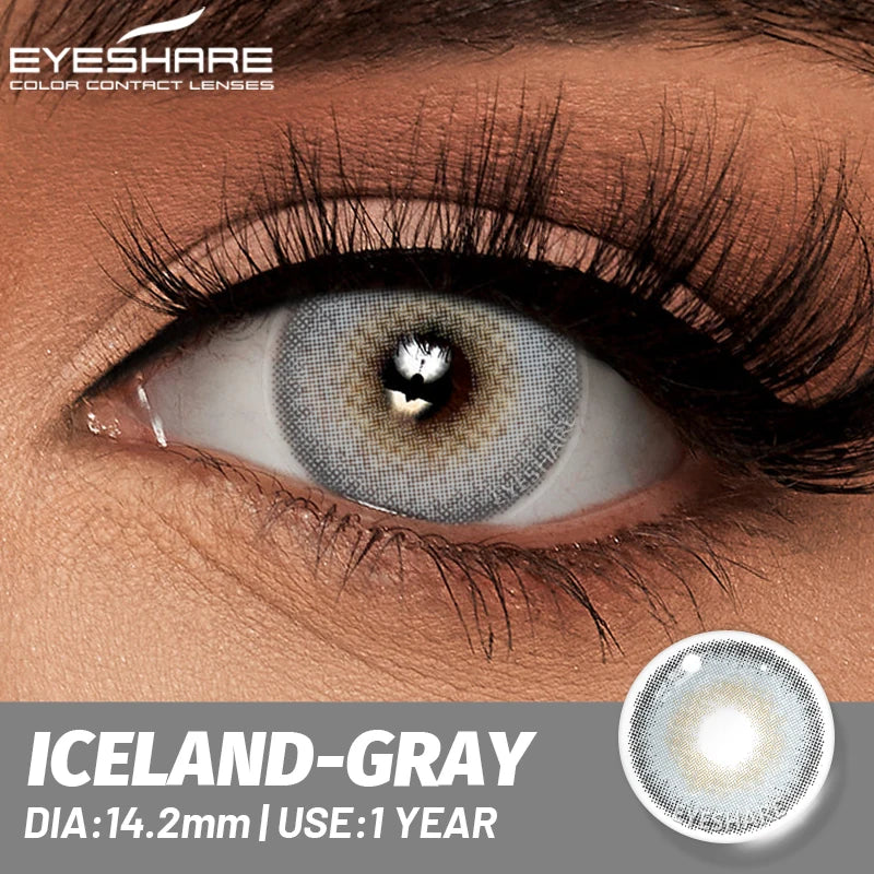 EYESHARE 1 Pair Natural Eye Lenses Colored Contact Lenses for Eyes Gray Pupils Lens Fashion Brown Eyes Contact Blue Eye Lenses