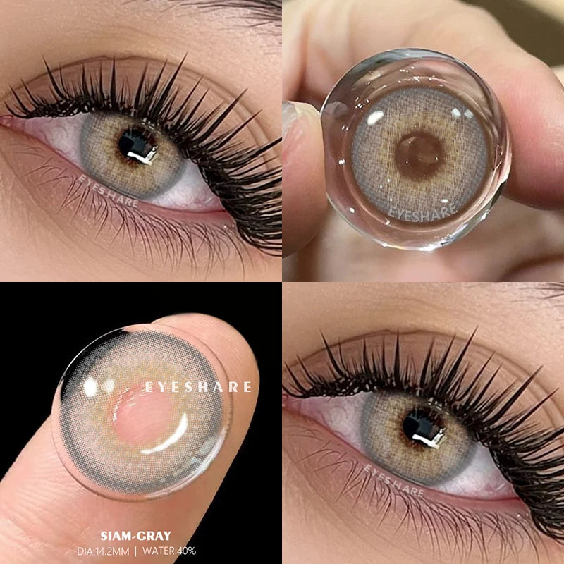 AMARA 2pcs Natural Color Contact Lenses for Eyes Gray Pupils Lens Blue Lenses Beautiful Pupil Yearly Makeup Green Eye Lenses