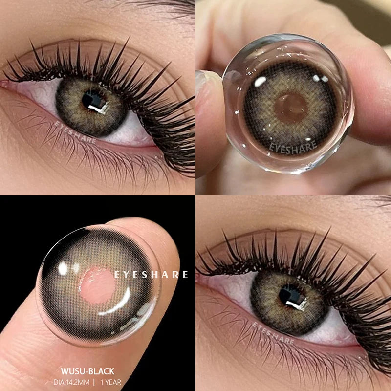 AMARA 2pcs Natural Color Contact Lenses for Eyes Gray Pupils Lens Blue Lenses Beautiful Pupil Yearly Makeup Green Eye Lenses
