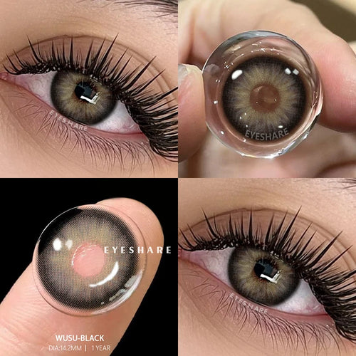 AMARA 2pcs Natural Color Contact Lenses for Eyes Gray Pupils Lens Blue Lenses Beautiful Pupil Yearly Makeup Green Eye Lenses
