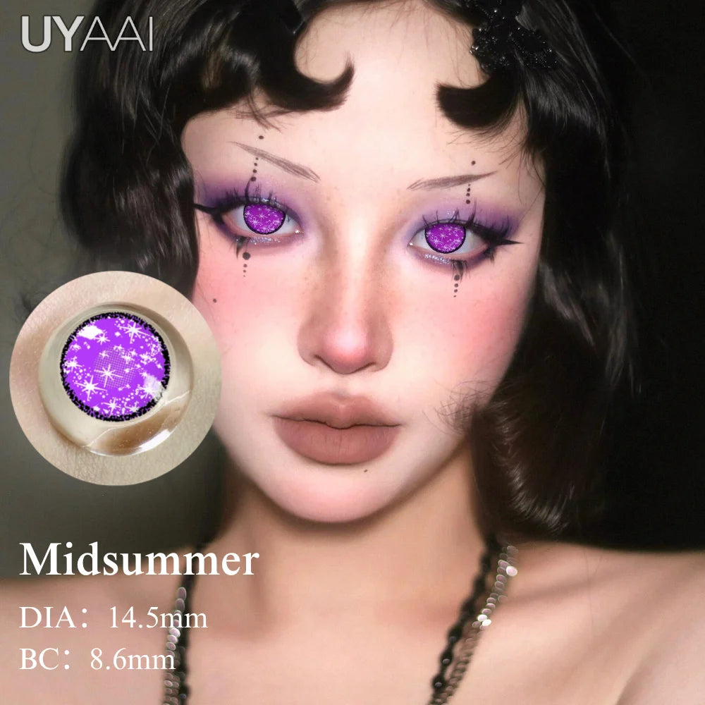UYAAI Anime Color Contact Lenses For Eyes Cosplay Colored Lenses Blue/Purple Crazy Halloween Lenses Contact Lens Beauty Makeup