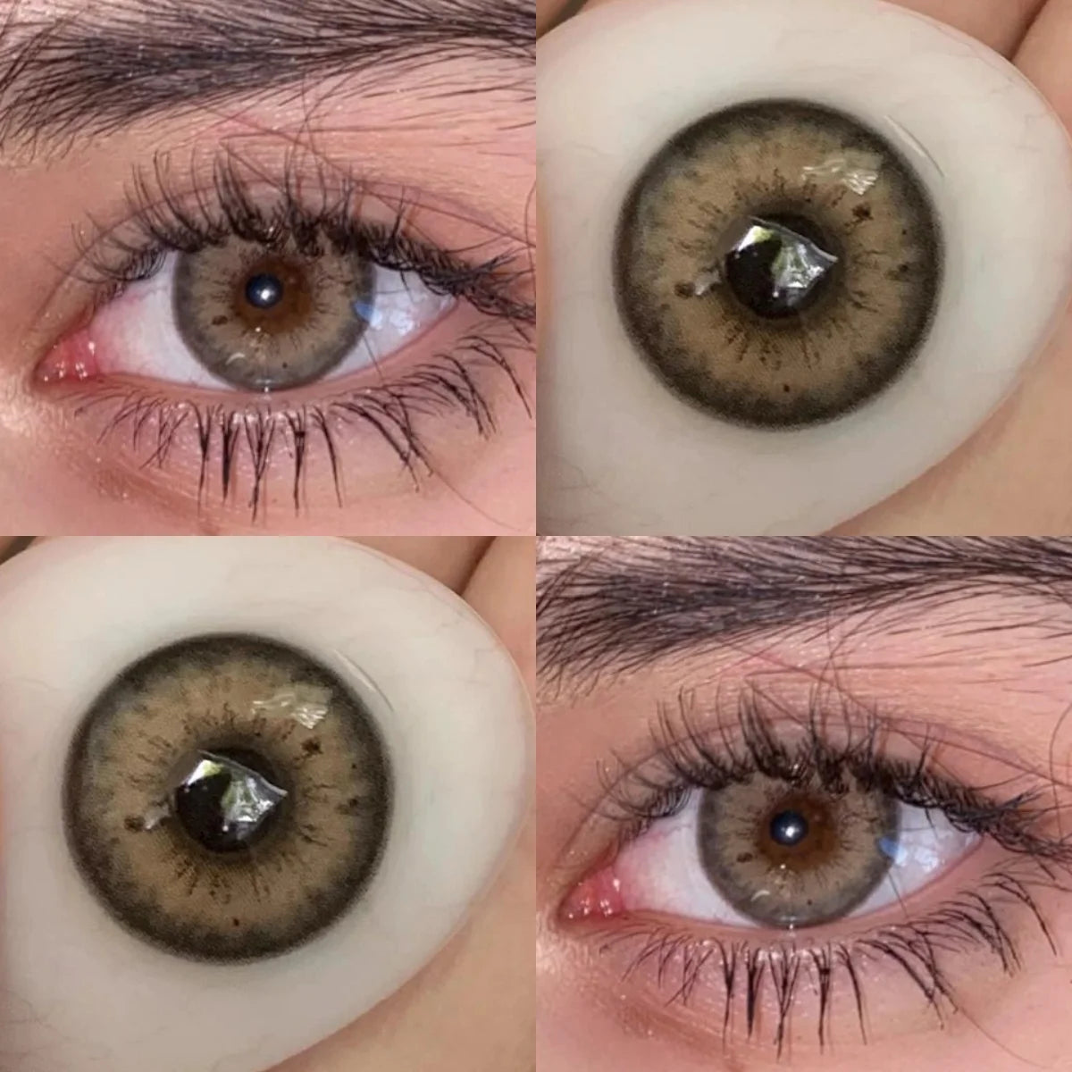 VISUASHOW Unspoken Brown Yearly Disposable Colored Contacts Lenses for Eyes Daily Dating Makeup 14.2mm Soft Cosmetic Beauty Lens