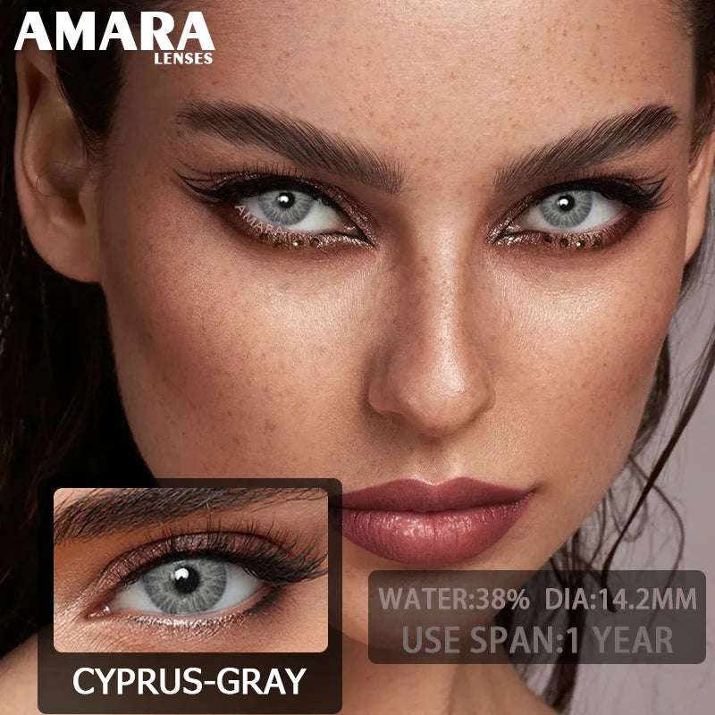 AMARA Green Colored Contact Lenses Natural Look Green Eye Lenses Gray Contact Gray Softenses Green Eye Lenses