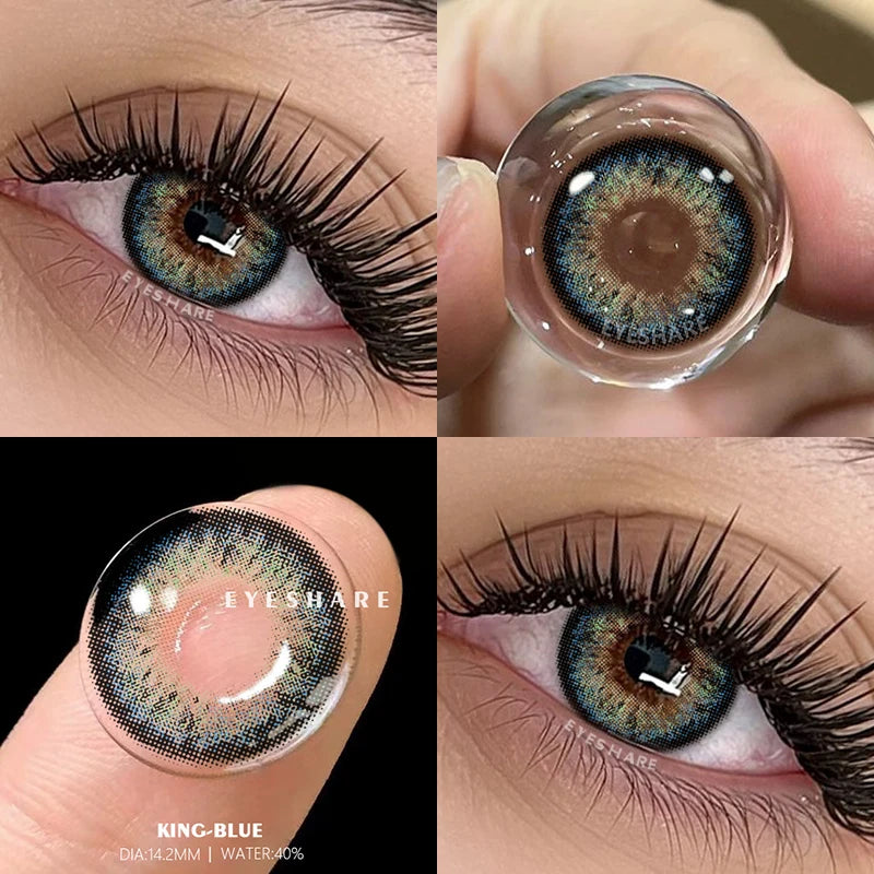 AMARA 2pcs Natural Color Contact Lenses for Eyes Gray Pupils Lens Blue Lenses Beautiful Pupil Yearly Makeup Green Eye Lenses