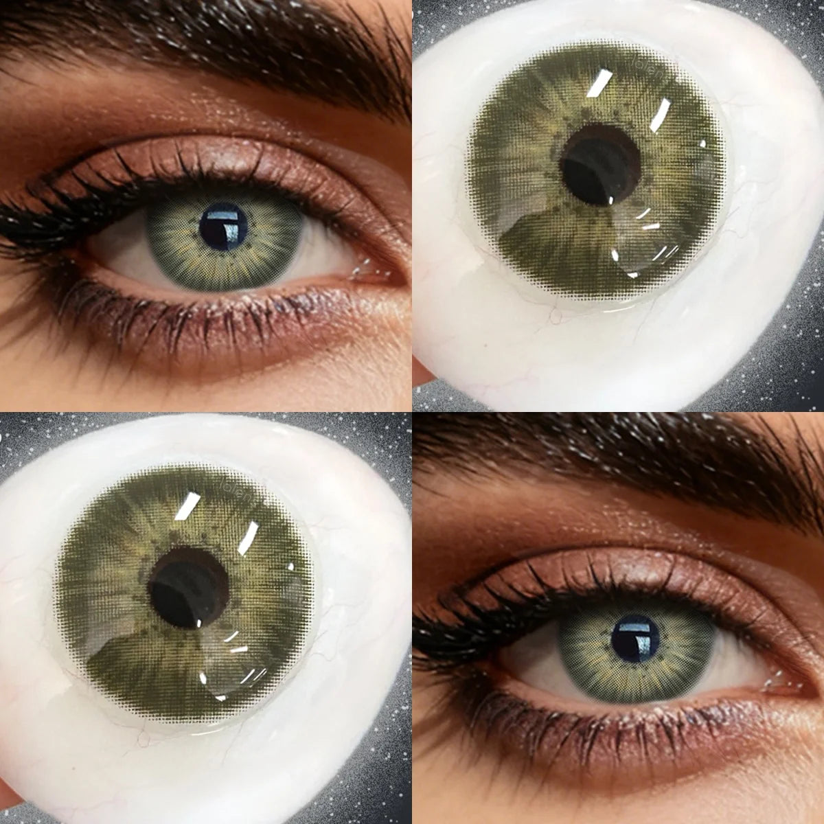Lalens 14.2mm New York Green Natural Small Pupil Yearly Disposable Colored Eye Contacts Lenses Soft Cosmetic Lens for Daily