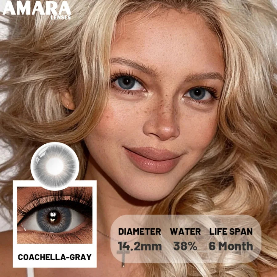 AMARA Green Colored Contact Lenses Natural Look Green Eye Lenses Gray Contact Gray Softenses Green Eye Lenses