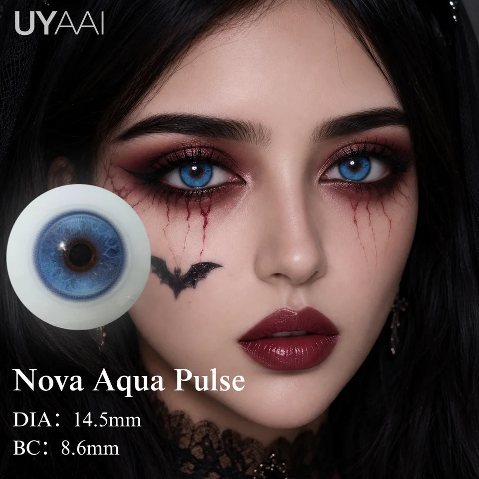 UYAAI Anime Color Contact Lenses For Eyes Cosplay Colored Lenses Blue/Purple Crazy Halloween Lenses Contact Lens Beauty Makeup