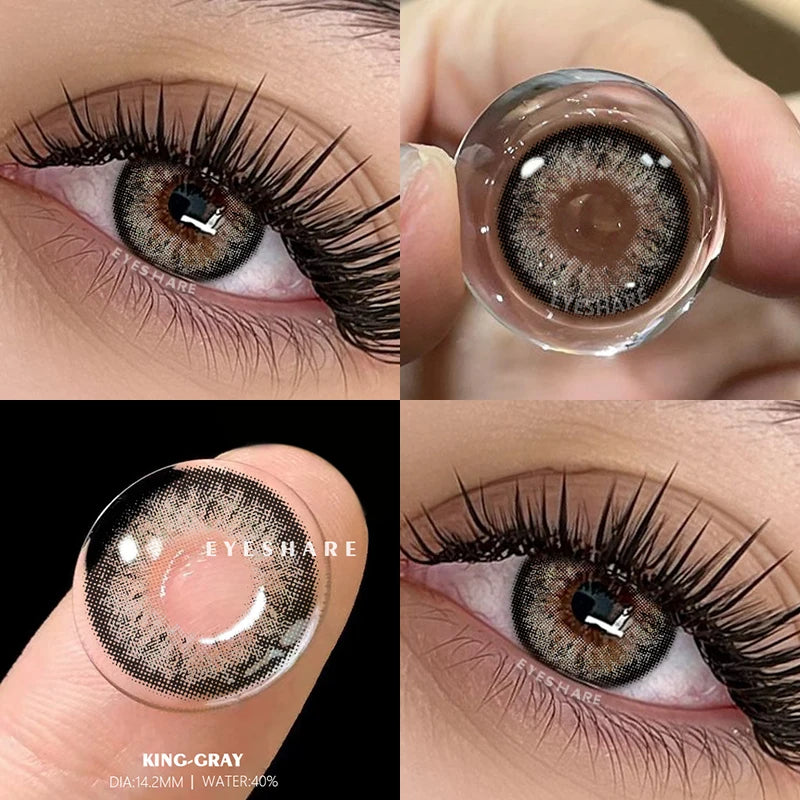 AMARA 2pcs Natural Color Contact Lenses for Eyes Gray Pupils Lens Blue Lenses Beautiful Pupil Yearly Makeup Green Eye Lenses