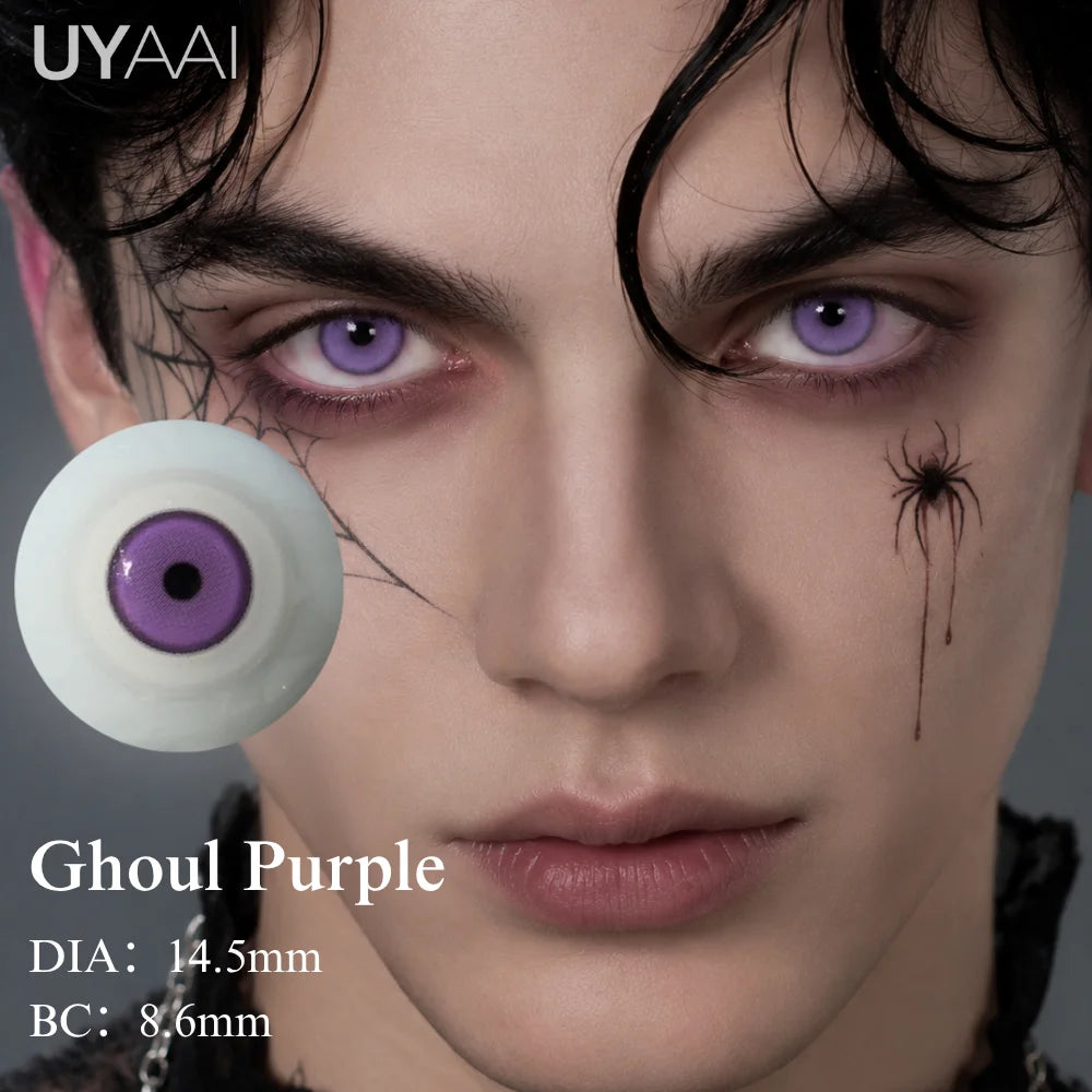UYAAI Anime Color Contact Lenses For Eyes Cosplay Colored Lenses Blue/Purple Crazy Halloween Lenses Contact Lens Beauty Makeup