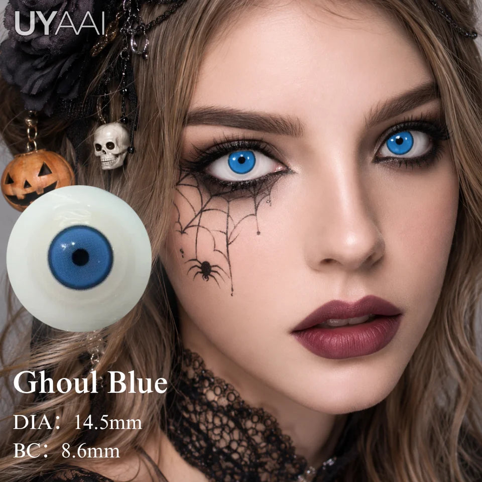 UYAAI Anime Color Contact Lenses For Eyes Cosplay Colored Lenses Blue/Purple Crazy Halloween Lenses Contact Lens Beauty Makeup