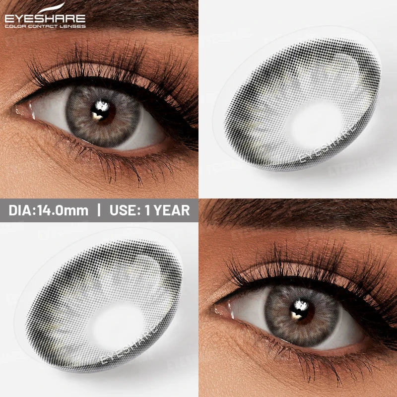 EYESHARE 1 Pair Natural Eye Lenses Colored Contact Lenses for Eyes Gray Pupils Lens Fashion Brown Eyes Contact Blue Eye Lenses
