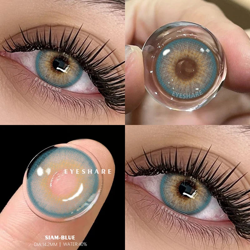 AMARA 2pcs Natural Color Contact Lenses for Eyes Gray Pupils Lens Blue Lenses Beautiful Pupil Yearly Makeup Green Eye Lenses