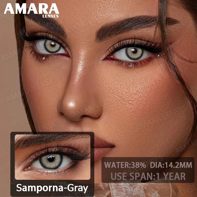 AMARA Green Colored Contact Lenses Natural Look Green Eye Lenses Gray Contact Gray Softenses Green Eye Lenses