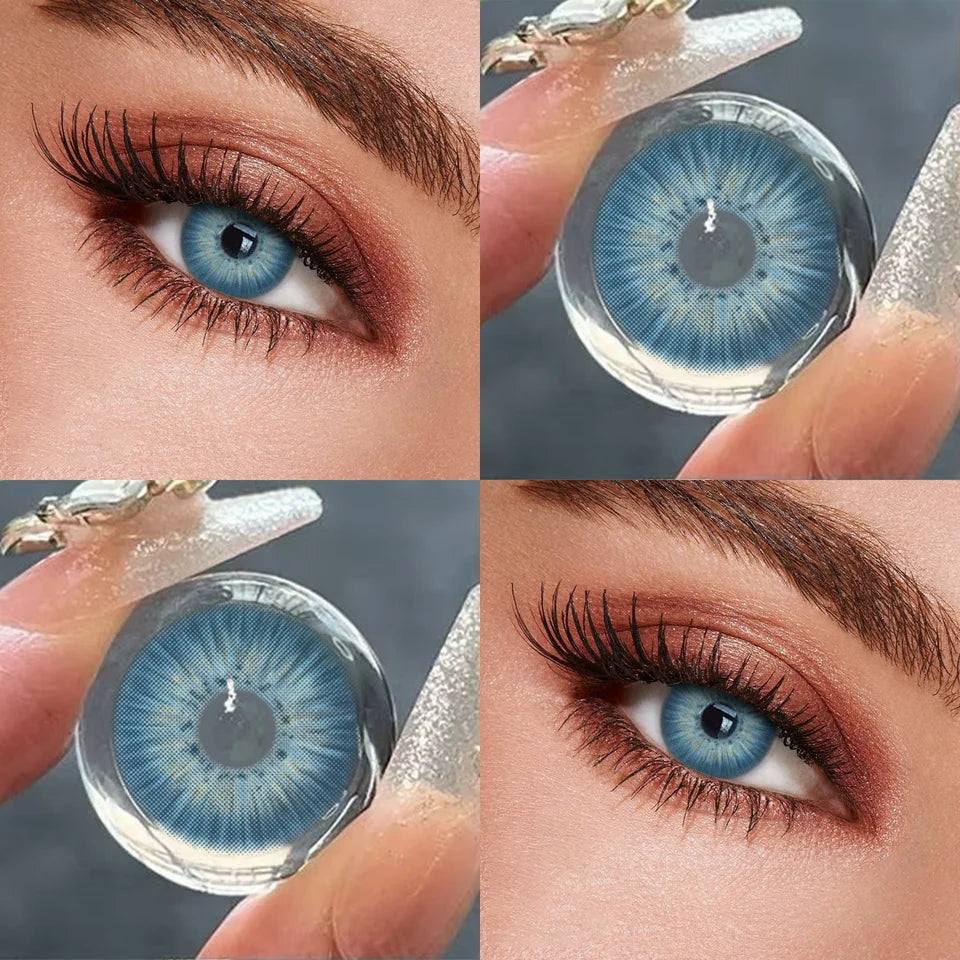 Lalens 14.2mm New York Green Natural Small Pupil Yearly Disposable Colored Eye Contacts Lenses Soft Cosmetic Lens for Daily