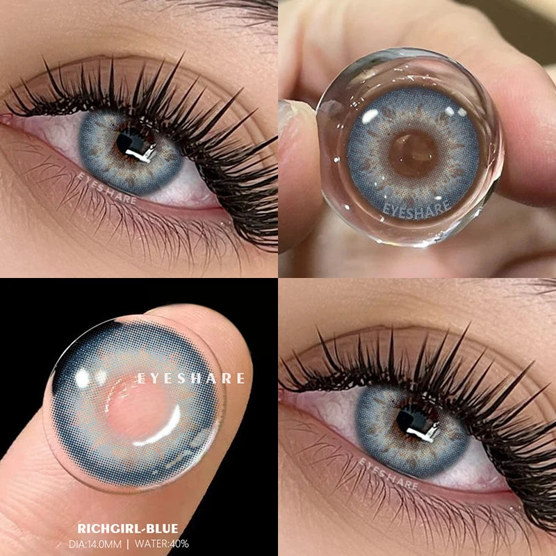 AMARA 2pcs Natural Color Contact Lenses for Eyes Gray Pupils Lens Blue Lenses Beautiful Pupil Yearly Makeup Green Eye Lenses