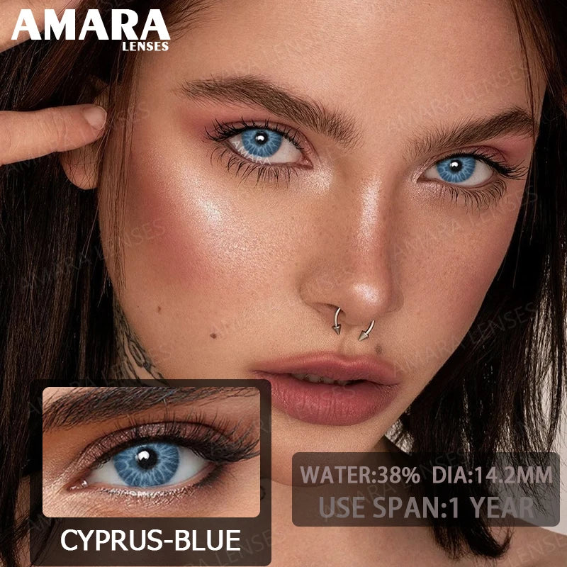 AMARA Green Colored Contact Lenses Natural Look Green Eye Lenses Gray Contact Gray Softenses Green Eye Lenses