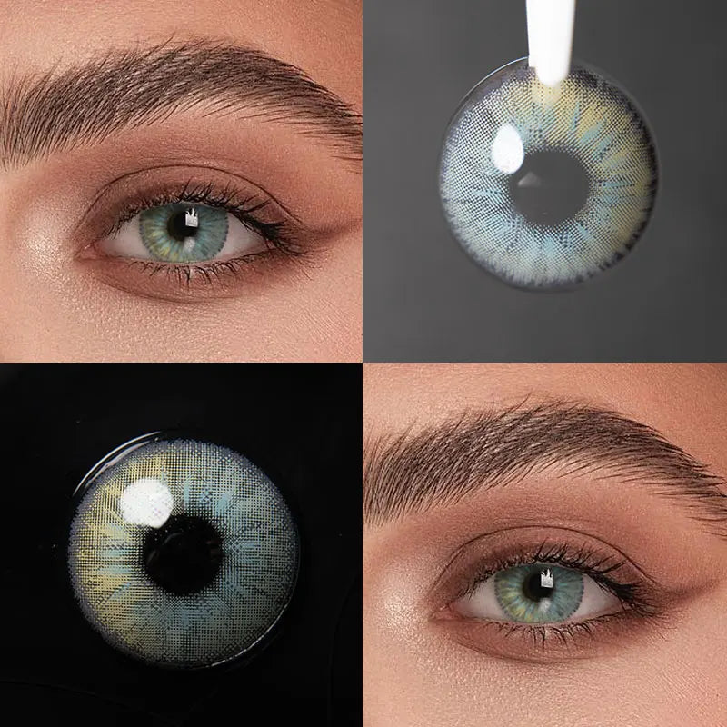 Lalens 14.2mm New York Green Natural Small Pupil Yearly Disposable Colored Eye Contacts Lenses Soft Cosmetic Lens for Daily