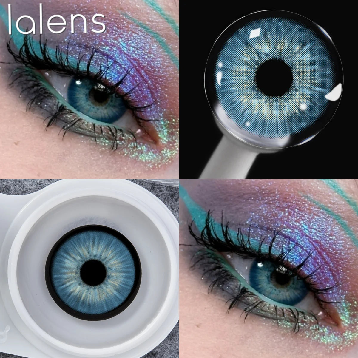 Lalens 14.2mm New York Green Natural Small Pupil Yearly Disposable Colored Eye Contacts Lenses Soft Cosmetic Lens for Daily