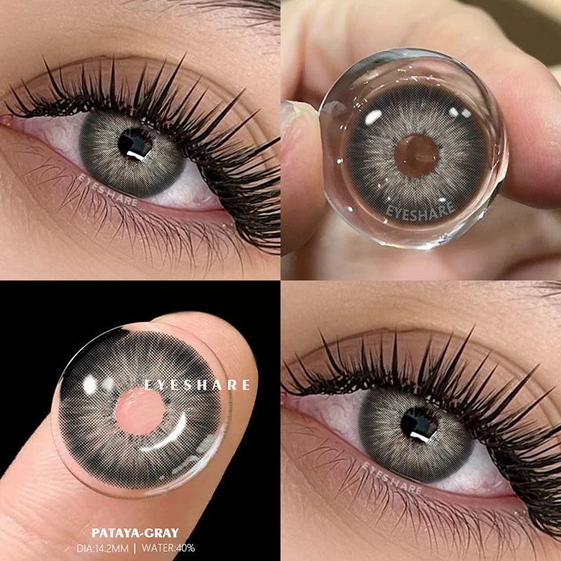 AMARA 2pcs Natural Color Contact Lenses for Eyes Gray Pupils Lens Blue Lenses Beautiful Pupil Yearly Makeup Green Eye Lenses