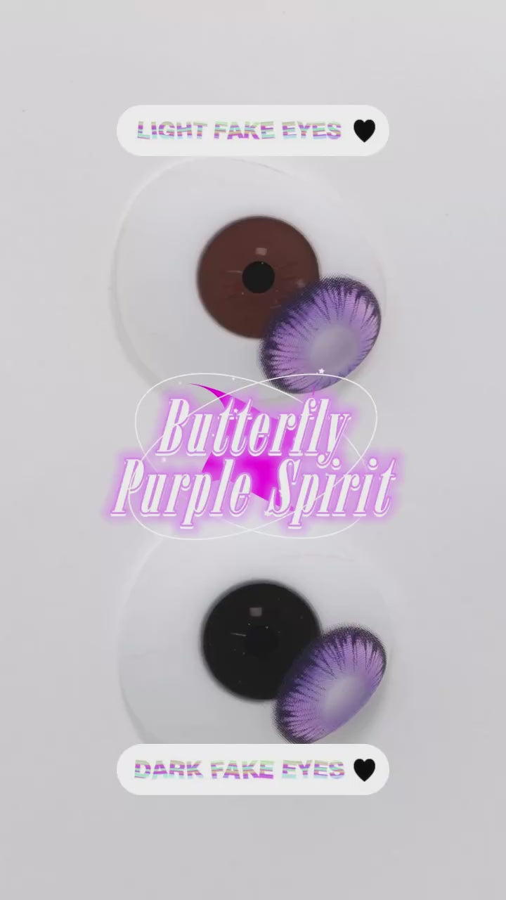 Lalens Butterfly Blue Myopia Colored Contact Lenses with Prescription 14.5mm Purple Beauty Lens for Coser Anime Cosplay Contacts